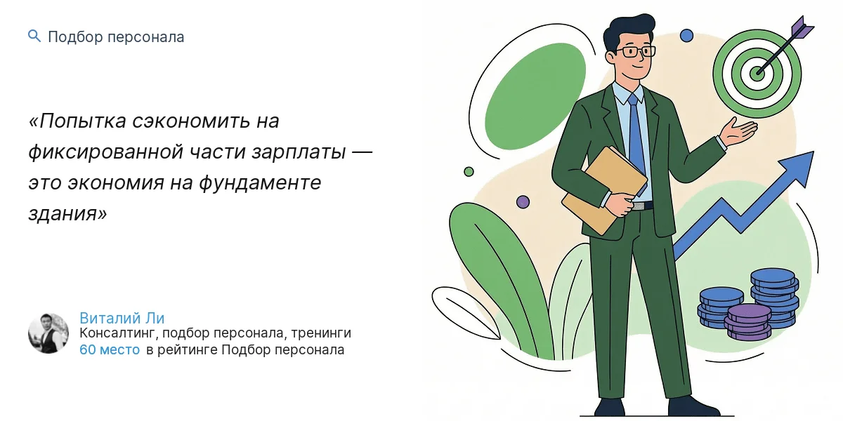 Попытка сэкономить на фиксированной части зарплаты — это экономия на фундаменте здания