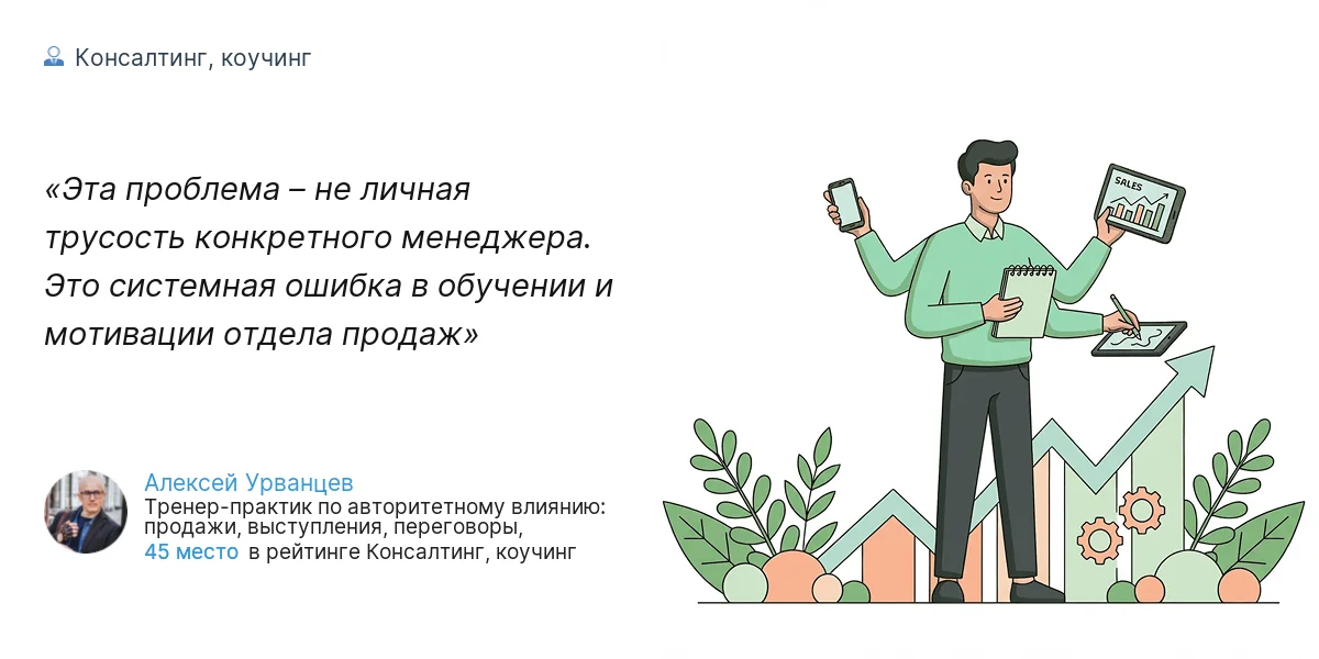 Эта проблема – не личная трусость конкретного менеджера. Это системная ошибка в обучении и мотивации отдела продаж