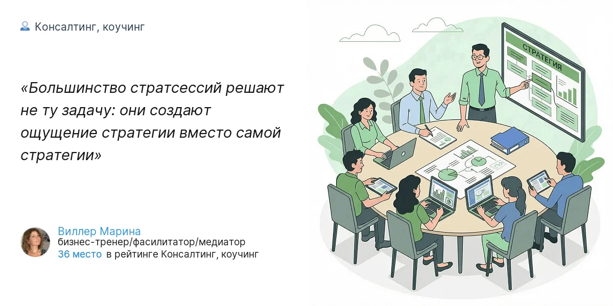 Большинство стратсессий решают не ту задачу: они создают ощущение стратегии вместо самой стратегии