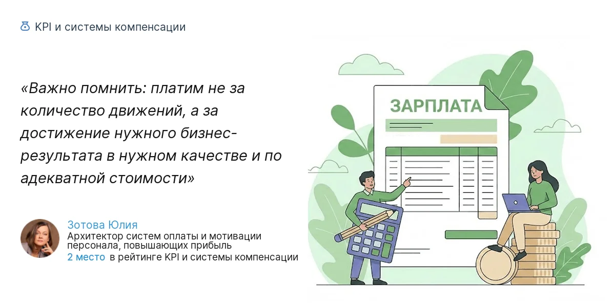 Важно помнить: платим не за количество движений, а за достижение нужного бизнес- результата в нужном качестве и по адекватной стоимости