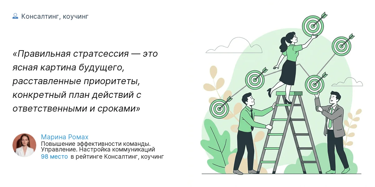 Правильная стратсессия — это ясная картина будущего, расставленные приоритеты, конкретный план действий с ответственными и сроками