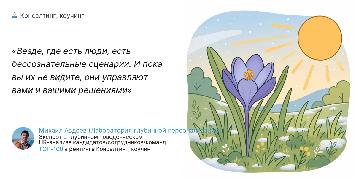 Везде, где есть люди, есть бессознательные сценарии. И пока вы их не видите, они управляют вами и вашими решениями