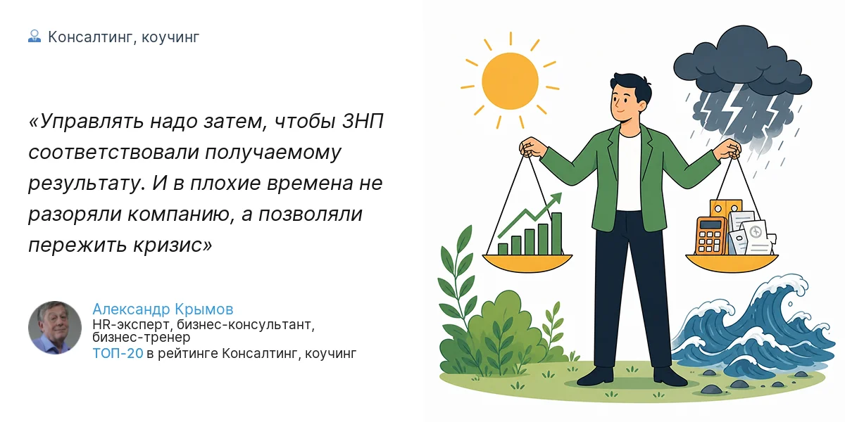 Управлять надо затем, чтобы ЗНП соответствовали получаемому результату. И в плохие времена не разоряли компанию, а позволяли пережить кризис