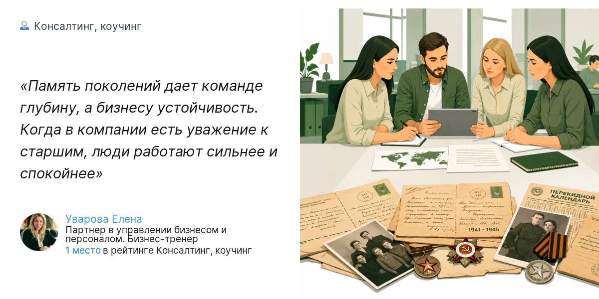 Память поколений дает команде глубину, а бизнесу устойчивость. Когда в компании есть уважение к старшим, люди работают сильнее и спокойнее