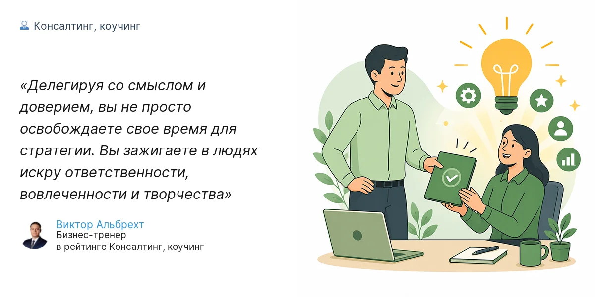 Делегируя со смыслом и доверием, вы не просто освобождаете свое время для стратегии. Вы зажигаете в людях искру ответственности, вовлеченности и творчества