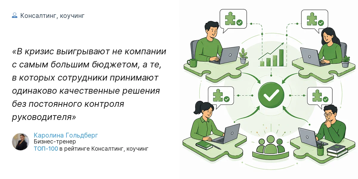 В кризис выигрывают не компании с самым большим бюджетом, а те, в которых сотрудники принимают одинаково качественные решения без постоянного контроля руководителя