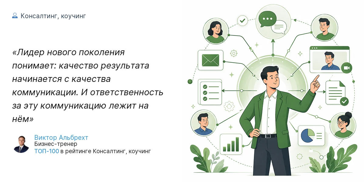 Лидер нового поколения понимает: качество результата начинается с качества коммуникации. И ответственность за эту коммуникацию лежит на нём