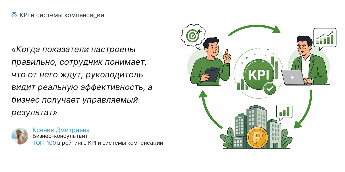 Когда показатели настроены правильно, сотрудник понимает, что от него ждут, руководитель видит реальную эффективность, а бизнес получает управляемый результат