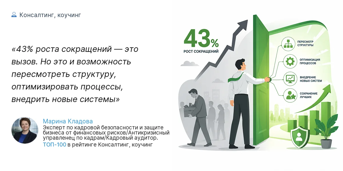 43% роста сокращений — это вызов. Но это и возможность пересмотреть структуру, оптимизировать процессы, внедрить новые системы