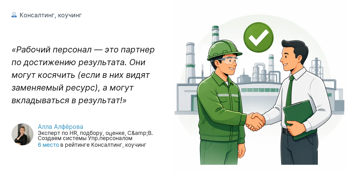 Рабочий персонал — это партнер по достижению результата. Они могут косячить (если в них видят заменяемый ресурс), а могут вкладываться в результат!