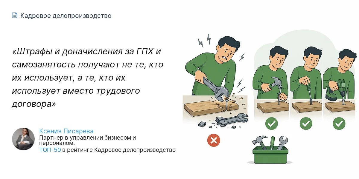 Штрафы и доначисления за ГПХ и самозанятость получают не те, кто их использует, а те, кто их использует вместо трудового договора