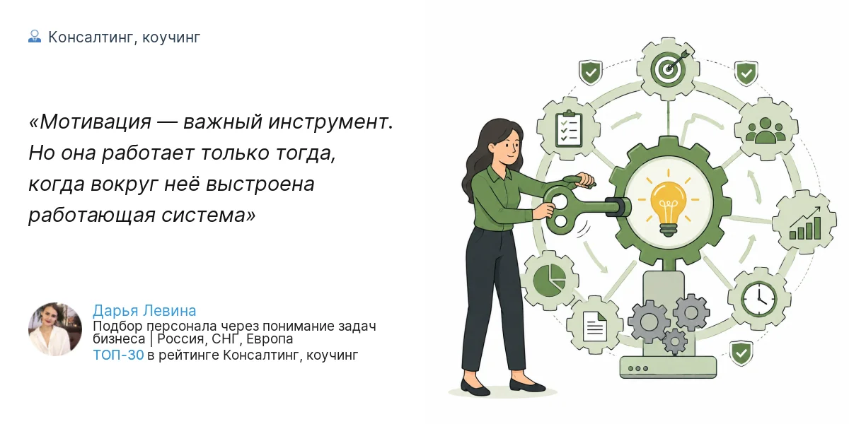 Мотивация — важный инструмент. Но она работает только тогда, когда вокруг неё выстроена работающая система