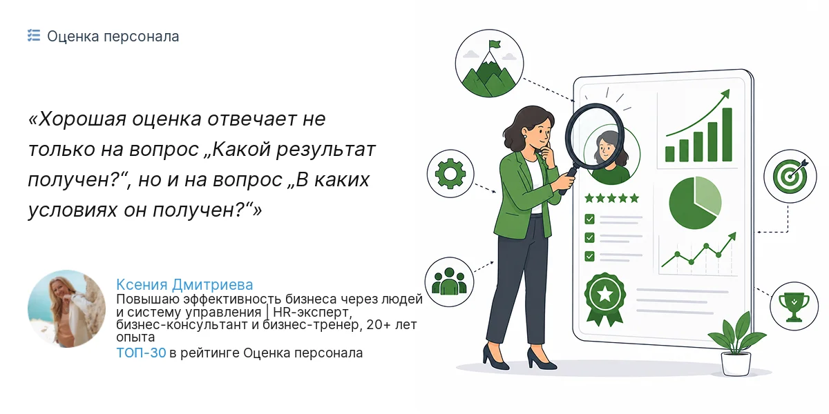 Хорошая оценка отвечает не только на вопрос „Какой результат получен?“, но и на вопрос „В каких условиях он получен?“