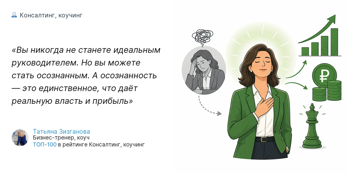 Вы никогда не станете идеальным руководителем. Но вы можете стать осознанным. А осознанность — это единственное, что даёт реальную власть и прибыль
