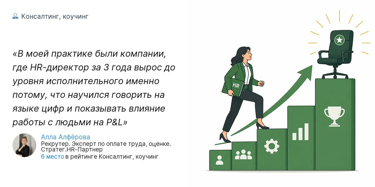 В моей практике были компании, где HR-директор за 3 года вырос до уровня исполнительного именно потому, что научился говорить на языке цифр и показывать влияние работы с людьми на P&L