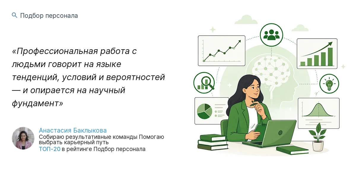Профессиональная работа с людьми говорит на языке тенденций, условий и вероятностей — и опирается на научный фундамент