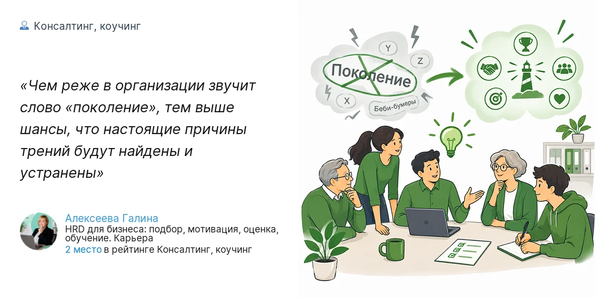 Чем реже в организации звучит слово «поколение», тем выше шансы, что настоящие причины трений будут найдены и устранены