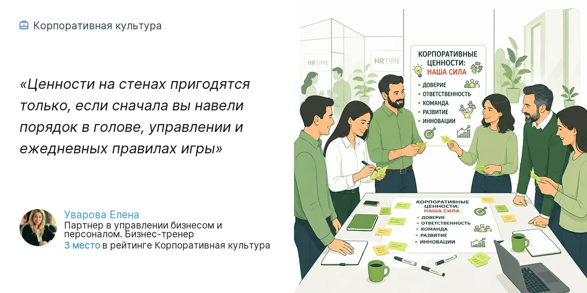Ценности на стенах пригодятся только, если сначала вы навели порядок в голове, управлении и ежедневных правилах игры