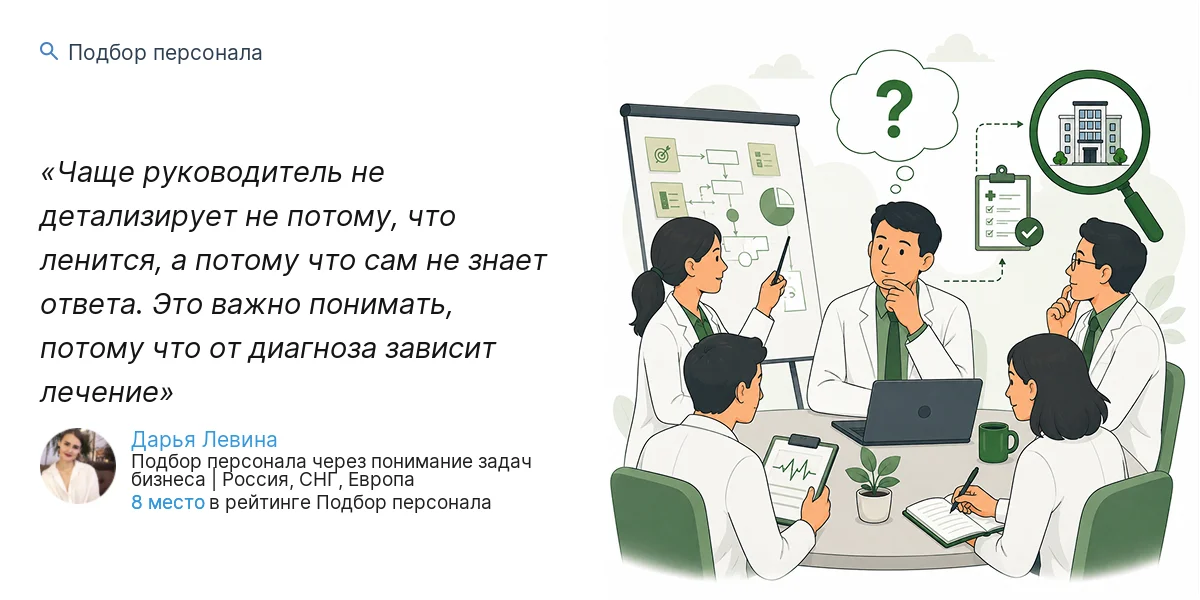 Чаще руководитель не детализирует не потому, что ленится, а потому что сам не знает ответа. Это важно понимать, потому что от диагноза зависит лечение