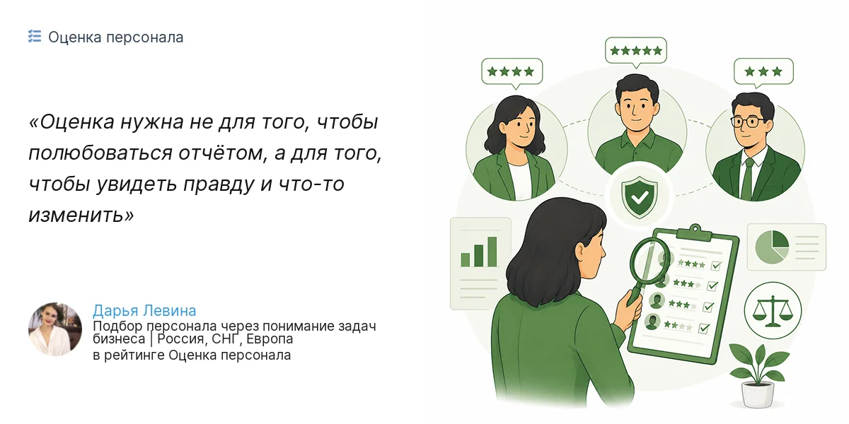 Оценка нужна не для того, чтобы полюбоваться отчётом, а для того, чтобы увидеть правду и что-то изменить