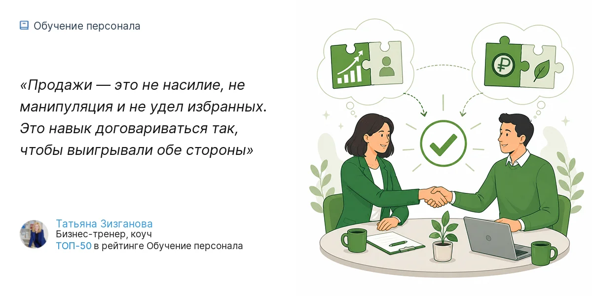 Продажи — это не насилие, не манипуляция и не удел избранных. Это навык договариваться так, чтобы выигрывали обе стороны