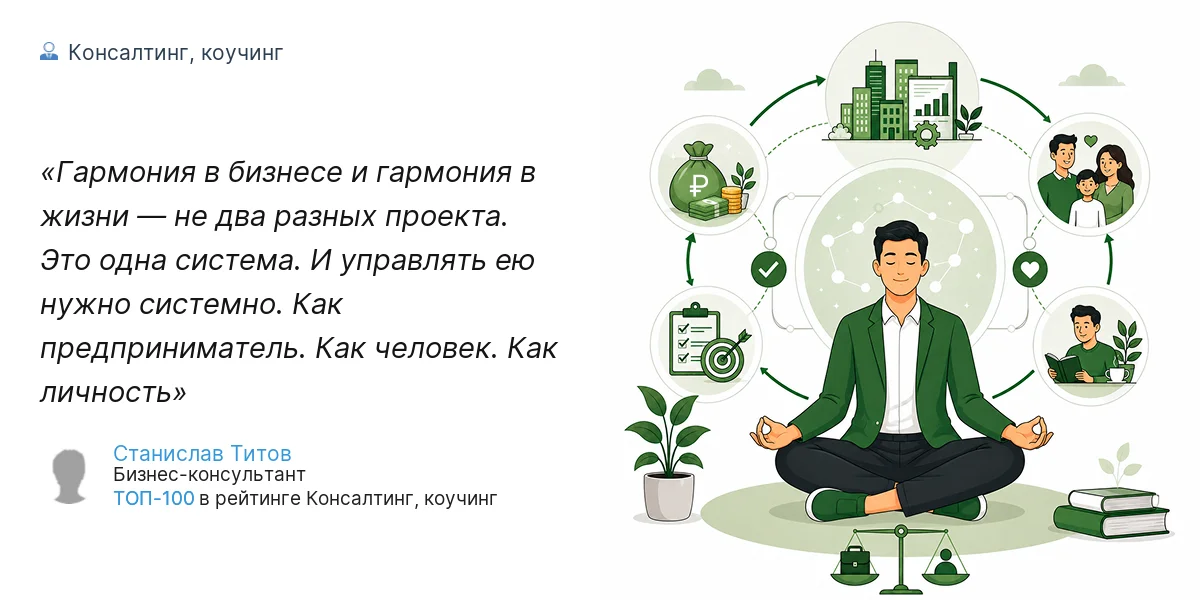 Гармония в бизнесе и гармония в жизни — не два разных проекта. Это одна система. И управлять ею нужно системно. Как предприниматель. Как человек. Как личность