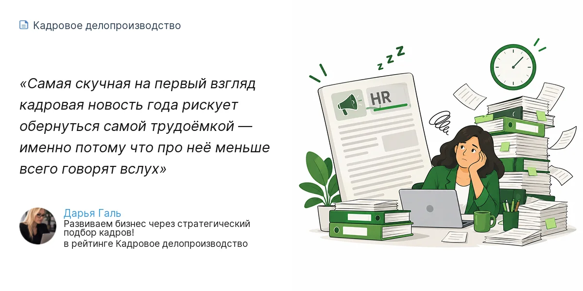 Самая скучная на первый взгляд кадровая новость года рискует обернуться самой трудоёмкой — именно потому что про неё меньше всего говорят вслух