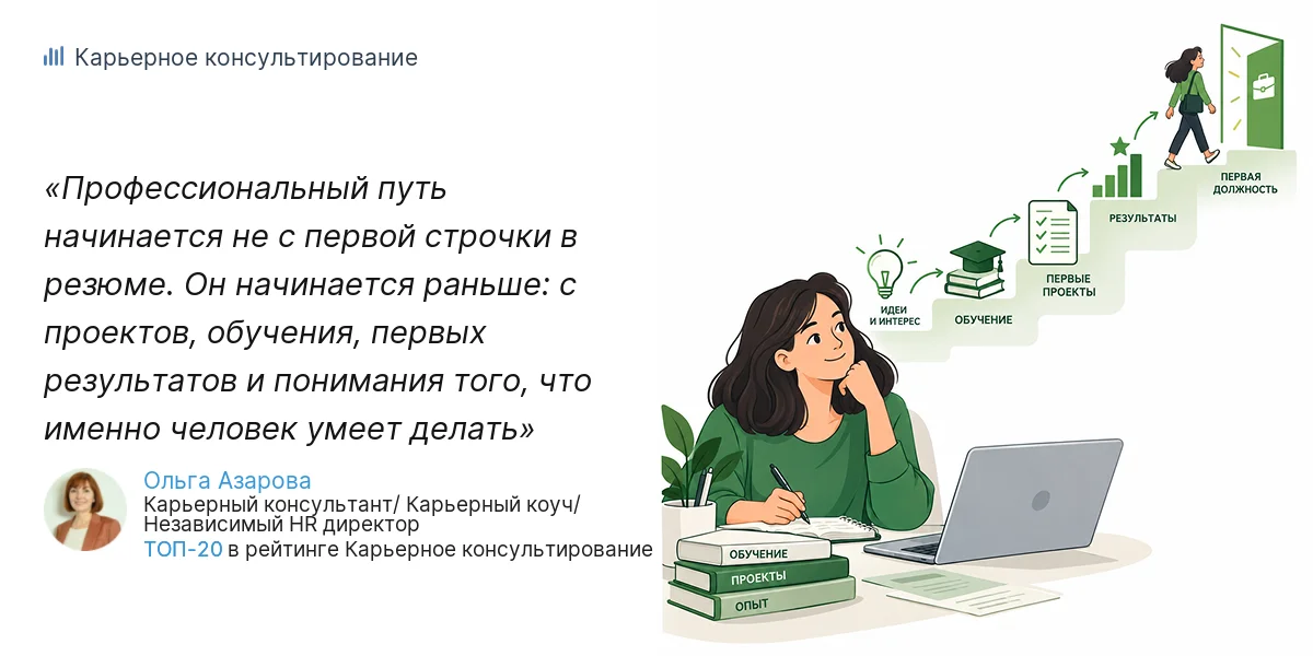 Профессиональный путь начинается не с первой строчки в резюме. Он начинается раньше: с проектов, обучения, первых результатов и понимания того, что именно человек умеет делать