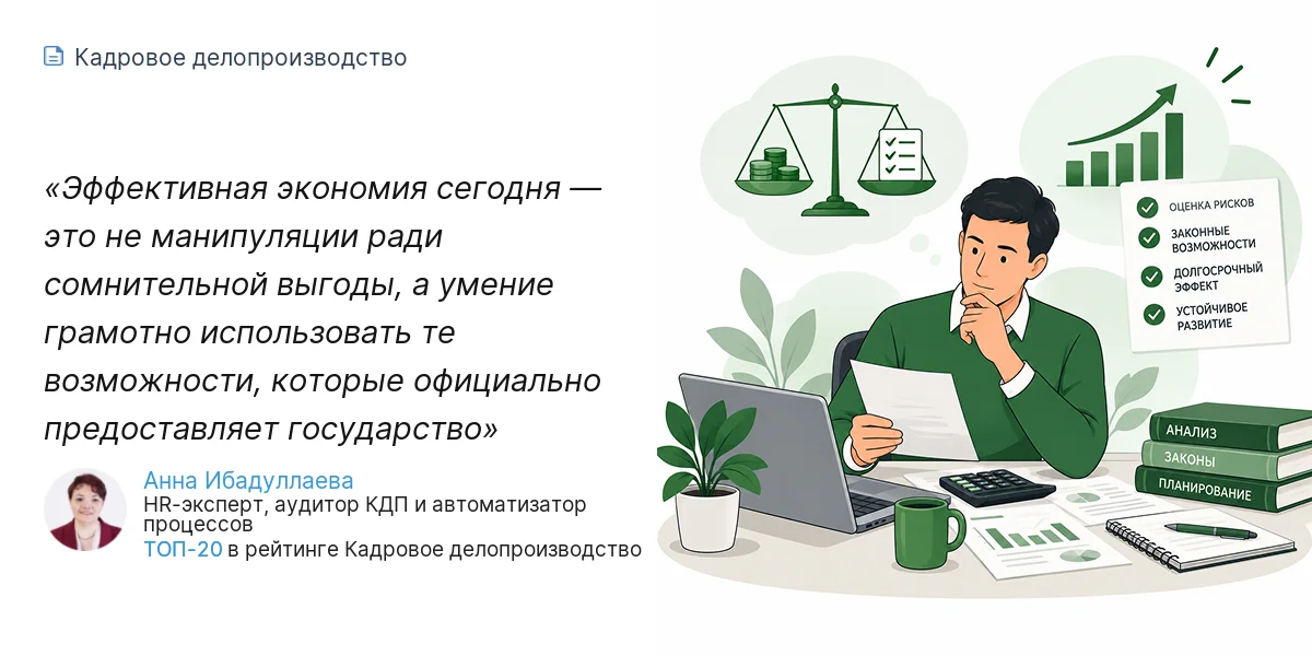 Эффективная экономия сегодня — это не манипуляции ради сомнительной выгоды, а умение грамотно использовать те возможности, которые официально предоставляет государство