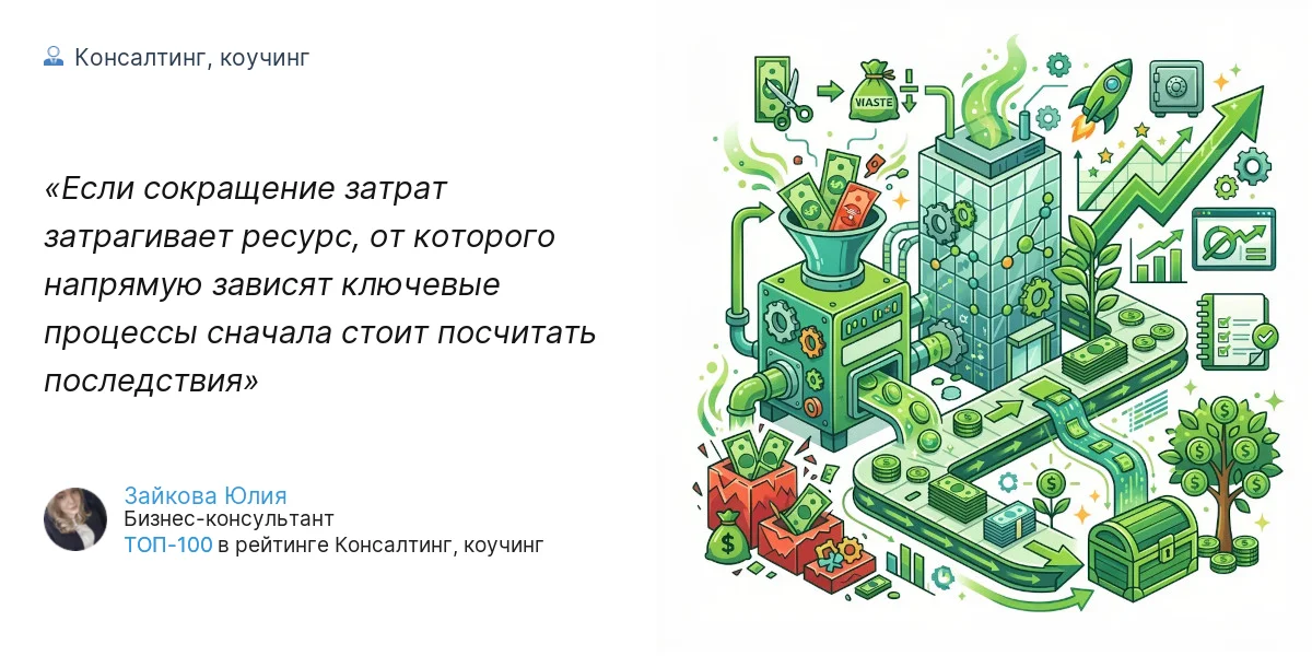 Если сокращение затрат затрагивает ресурс, от которого напрямую зависят ключевые процессы сначала стоит посчитать последствия