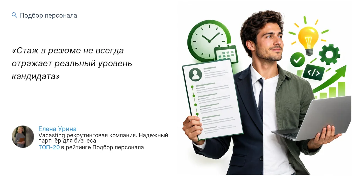 Cтаж в резюме не всегда отражает реальный уровень кандидата