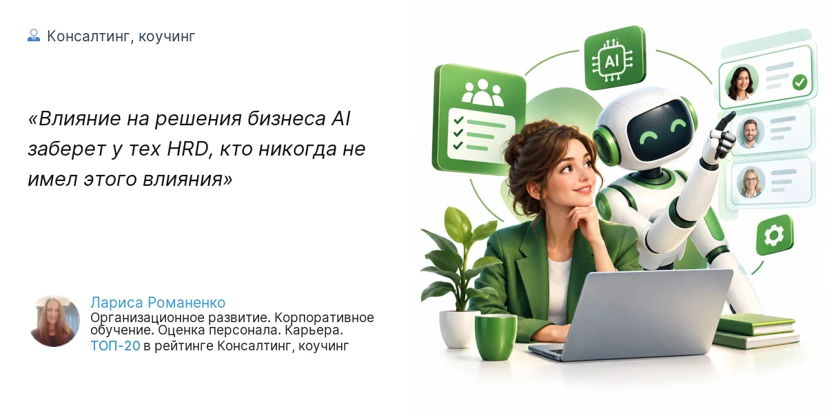 Влияние на решения бизнеса AI заберет у тех HRD, кто никогда не имел этого влияния