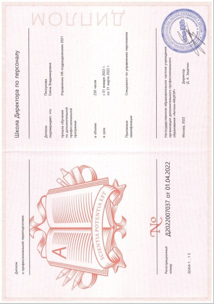 Елена Пискунова дипломы и сертификаты эксперта id-13244