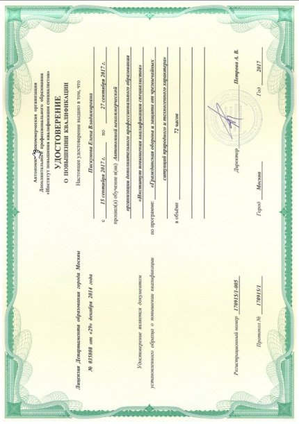 Елена Пискунова дипломы и сертификаты эксперта id-13246