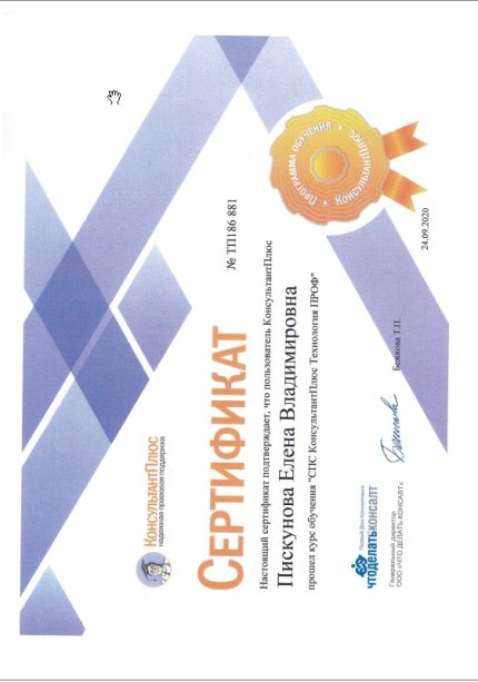 Елена Пискунова дипломы и сертификаты эксперта id-13247